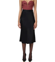 ELISABETTA FRANCHI BLACK MIDI SKIRT