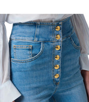 ELISABETTA FRANCHI HIGH WAISTED JEANS WITH BUTTONS