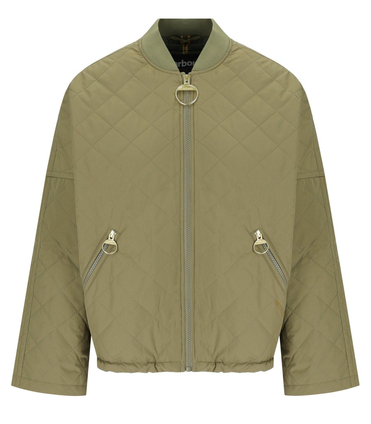 BARBOUR EMLYN DUSKY GREEN GEWATTEERDE BOMBER JAS