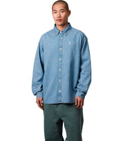 CARHARTT WIP LUCAS BLUE BLEACHED SHIRT