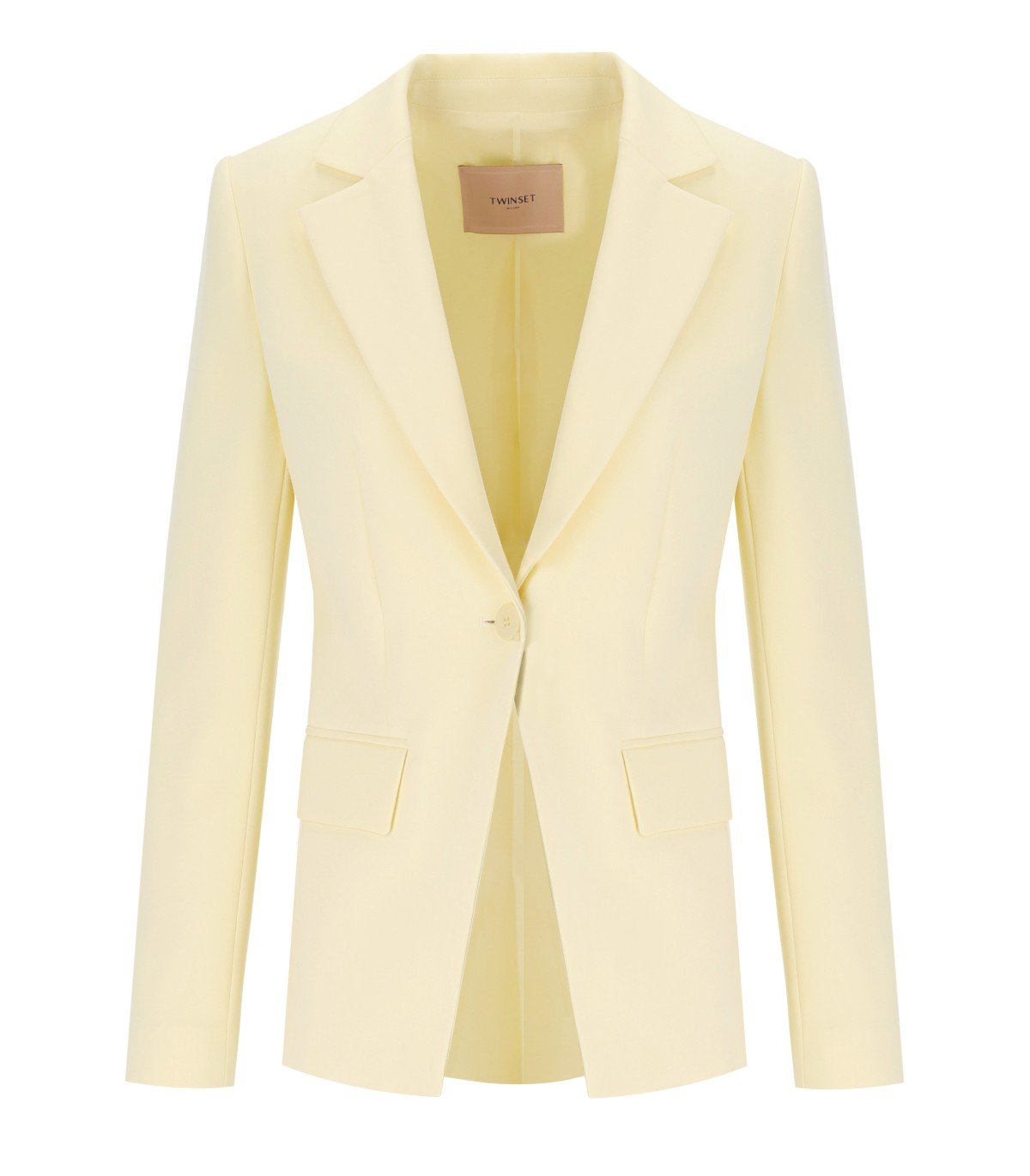 BLAZER MONOPETTO IN CREPE VANIGLIA TWINSET
