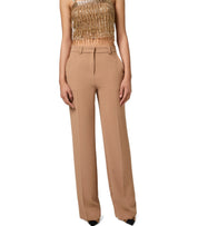 ELISABETTA FRANCHI CAMEL PALAZZO PANTS