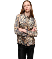 GANNI ANIMALIER SATIN SHIRT