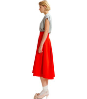 ESSENTIEL ANTWERP HOSANNA RED MIDI SKIRT