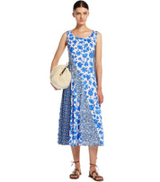 MAX MARA WEEKEND CUBANO BLUE FLORAL MIDI DRESS