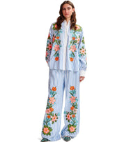 PANTALONE HEVON2 BIANCO E AZZURRO ESSENTIEL ANTWERP