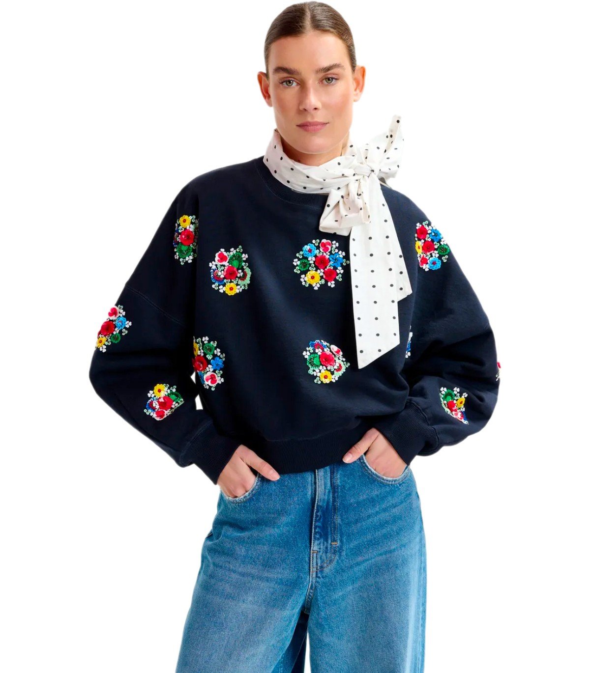 ESSENTIEL ANTWERP ITRO NAVY BLUE SWEATSHIRT