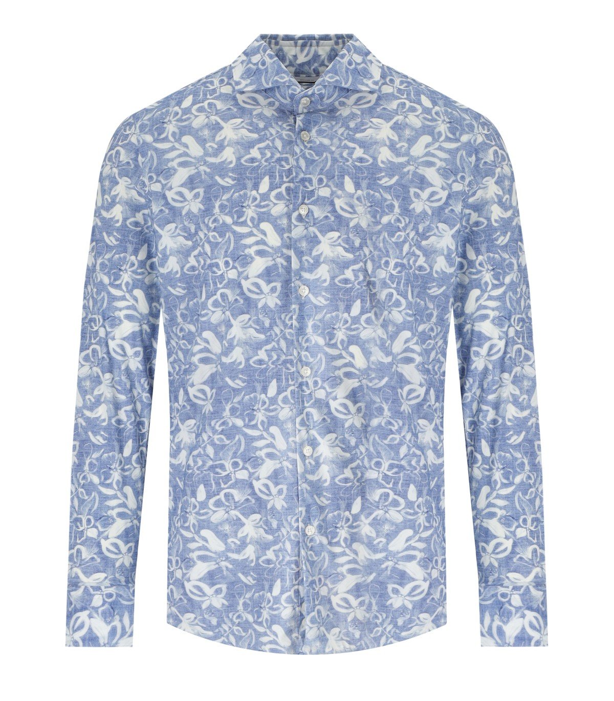 ARCHIVIUM LIGHT BLUE DENIM EFFECT FLORAL SHIRT