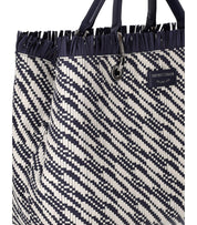 EMPORIO ARMANI MYEA BLUE AND WHITE MEDIUM SHOPPING BAG