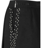 STINE GOYA CIARA BLACK WIDE LEG PANTS WITH RHINESTONES