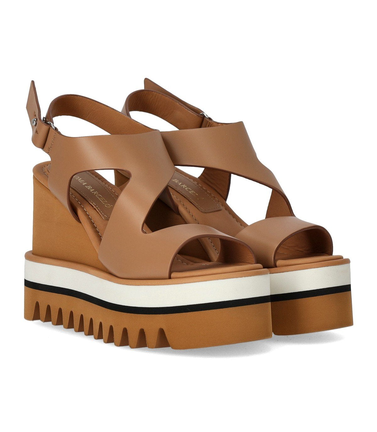 PALOMA BARCELÓ ZARINE CAMEL WEDGE SANDAL