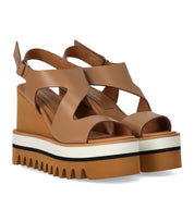 PALOMA BARCELÓ ZARINE CAMEL WEDGE SANDAL