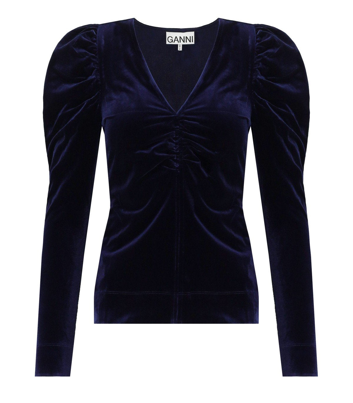 GANNI BLUE VELVET TOP