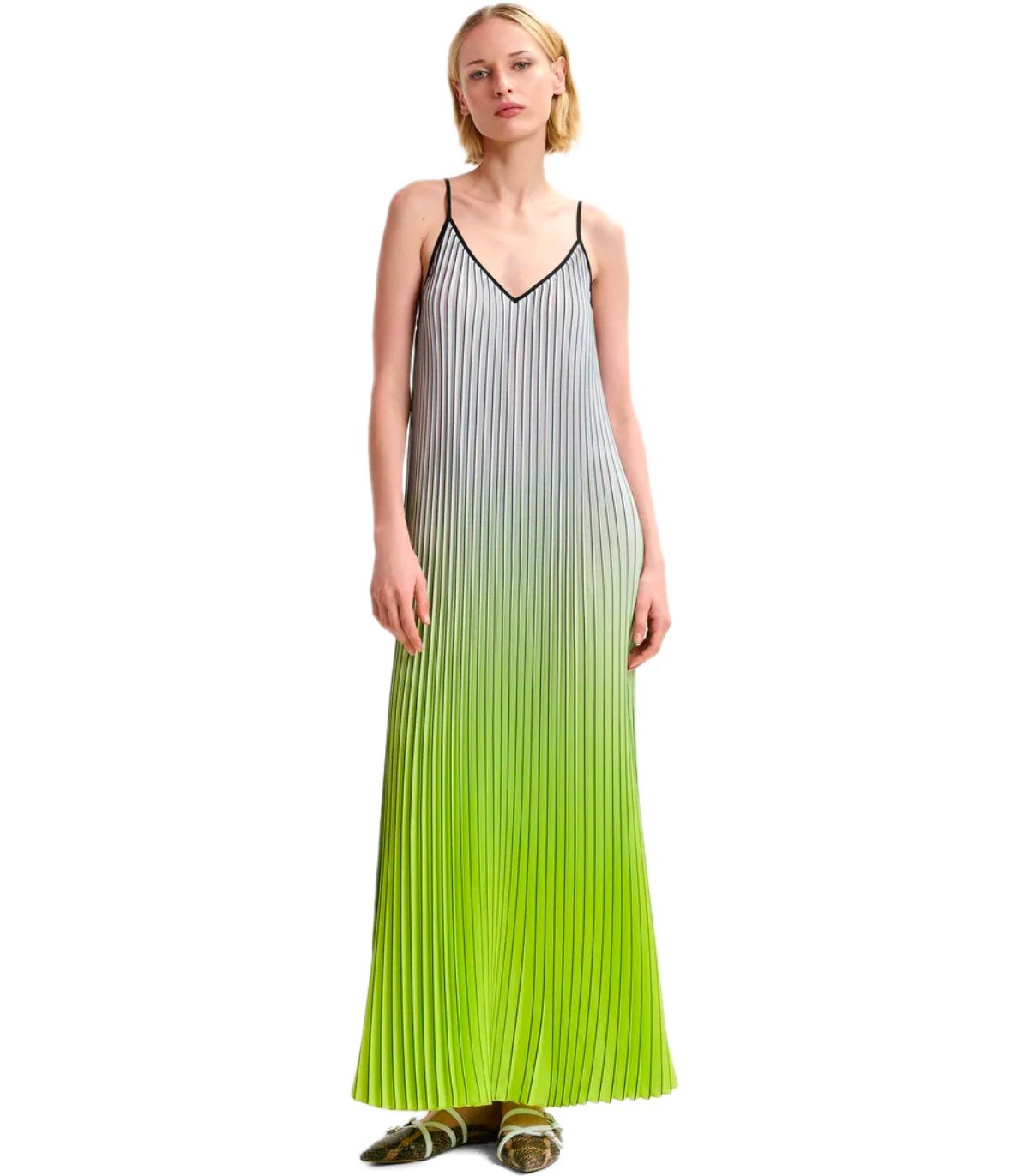 ESSENTIEL ANTWERP HAURUS GREEN LONG DRESS