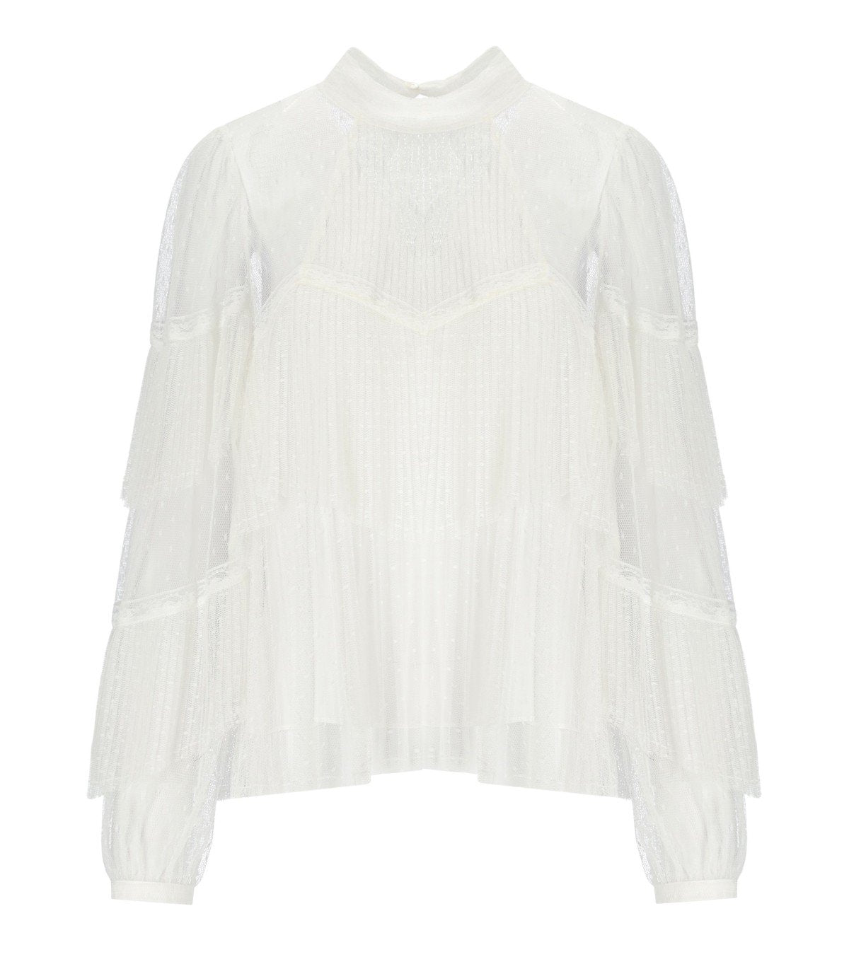 TWINSET WHITE PLEATED BLOUSE