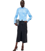 STINE GOYA PETER GREY DENIM MIDI SKIRT