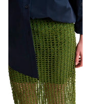 ESSENTIEL ANTWERP HANDKERCHIEF KHAKI MIDI SKIRT