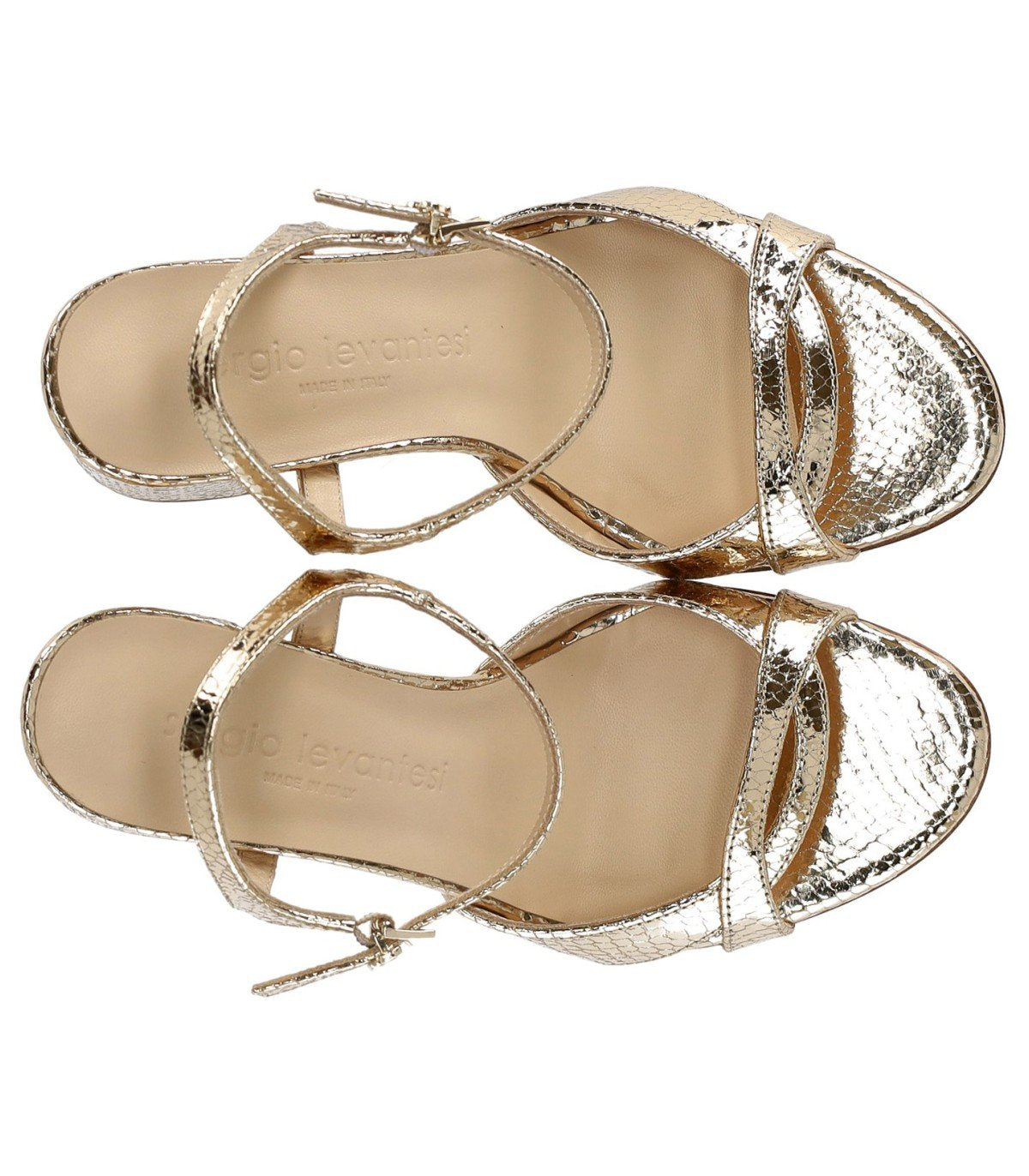 SERGIO LEVANTESI GLENDA GOLD HEELED SANDAL