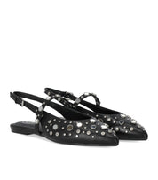 ASH BRENDA BLACK SLINGBACK BALLET FLAT SHOE