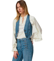 GILET IN DENIM BLU MEDIO TWINSET