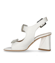 STRATEGIA NATURE WHITE HEELED SANDAL