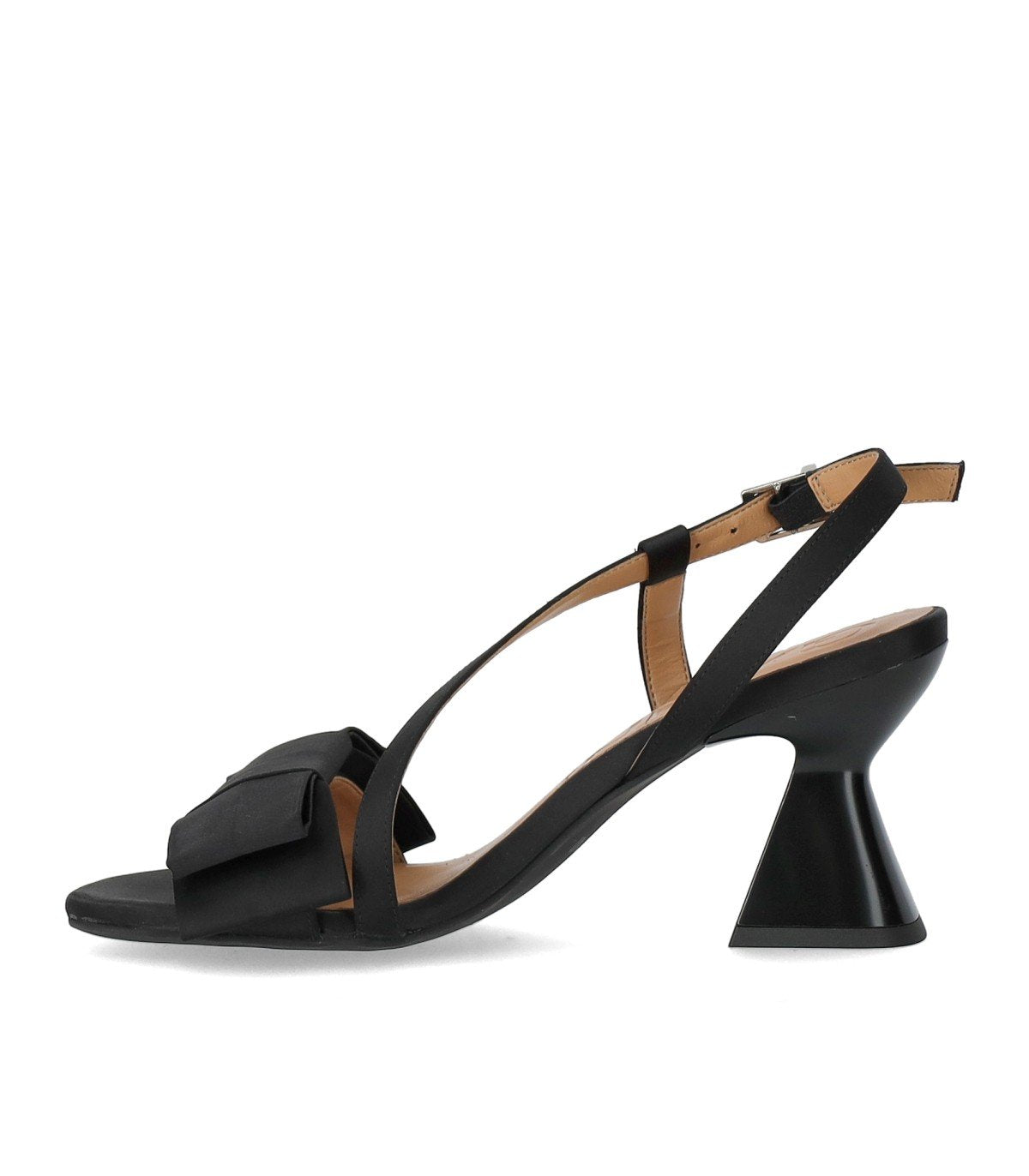 GANNI SATIN BLACK HEELED SANDAL