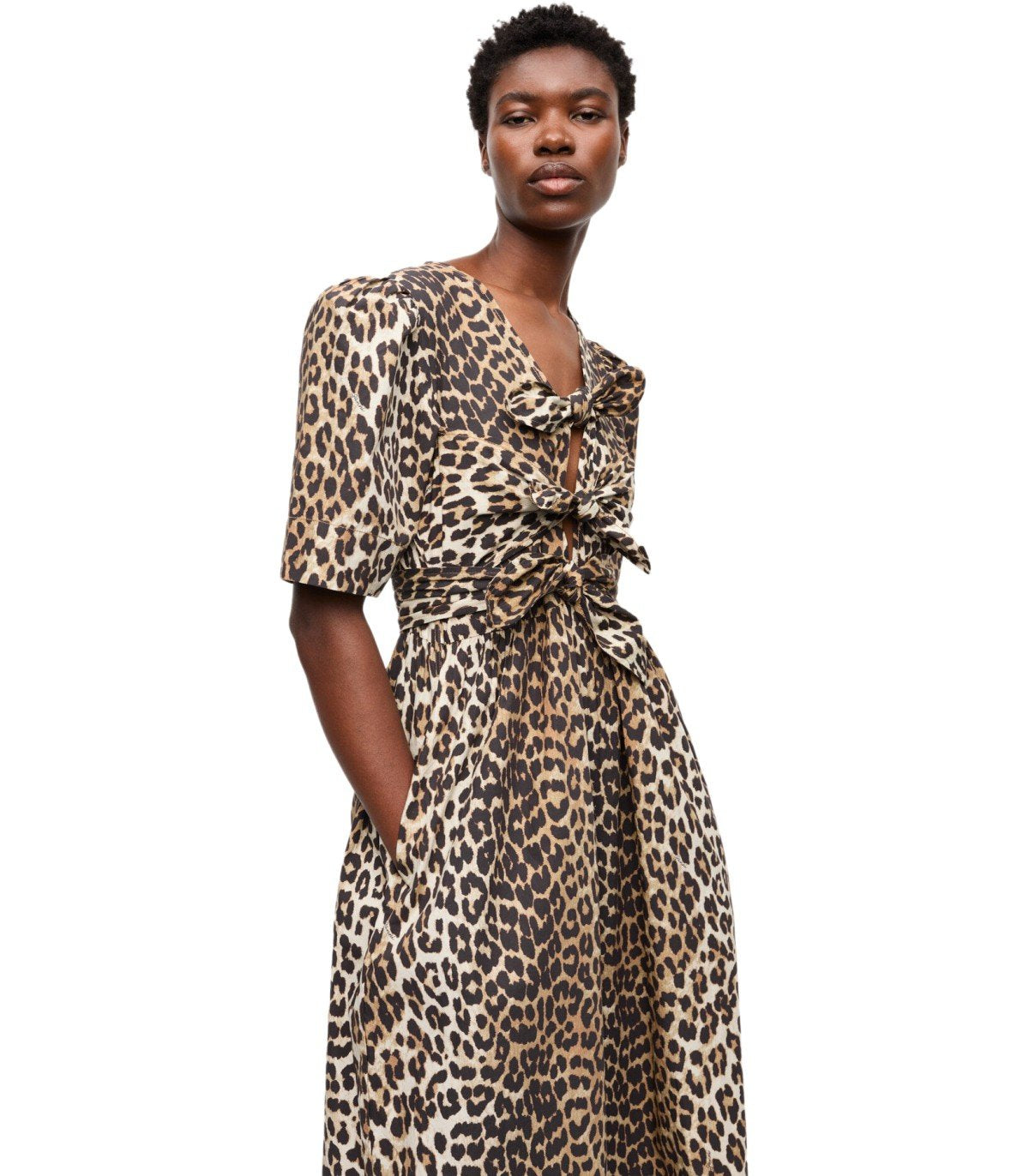 GANNI ANIMALIER MIDI KLEID