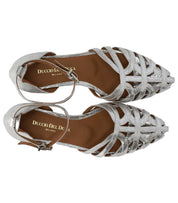 DUCCIO DEL DUCA SILVER FLAT SANDAL
