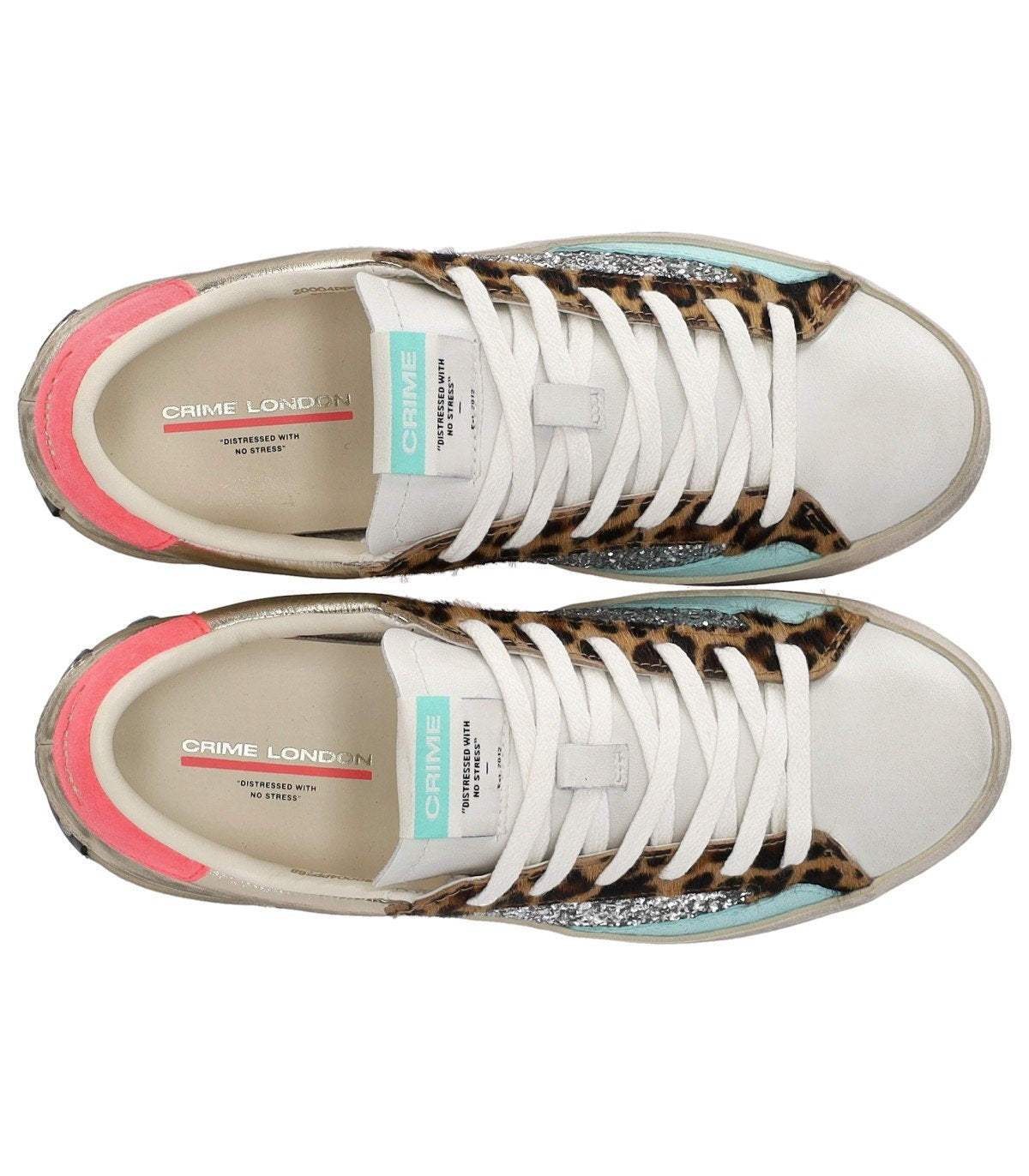 CRIME LONDON DISTRESSED PLATINUM WILDLIFE SNEAKER