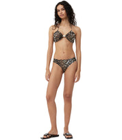 GANNI LEOPARD PRINT BANDEAU BIKINI TOP