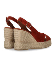 SANDALE ESPADRILLE À SEMELLE COMPENSÉE LUCILE ROUGE PALOMITAS