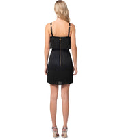 ELISABETTA FRANCHI BLACK FRINGED DRESS