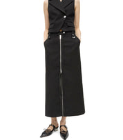 GANNI CREPE BLACK MIDI SKIRT