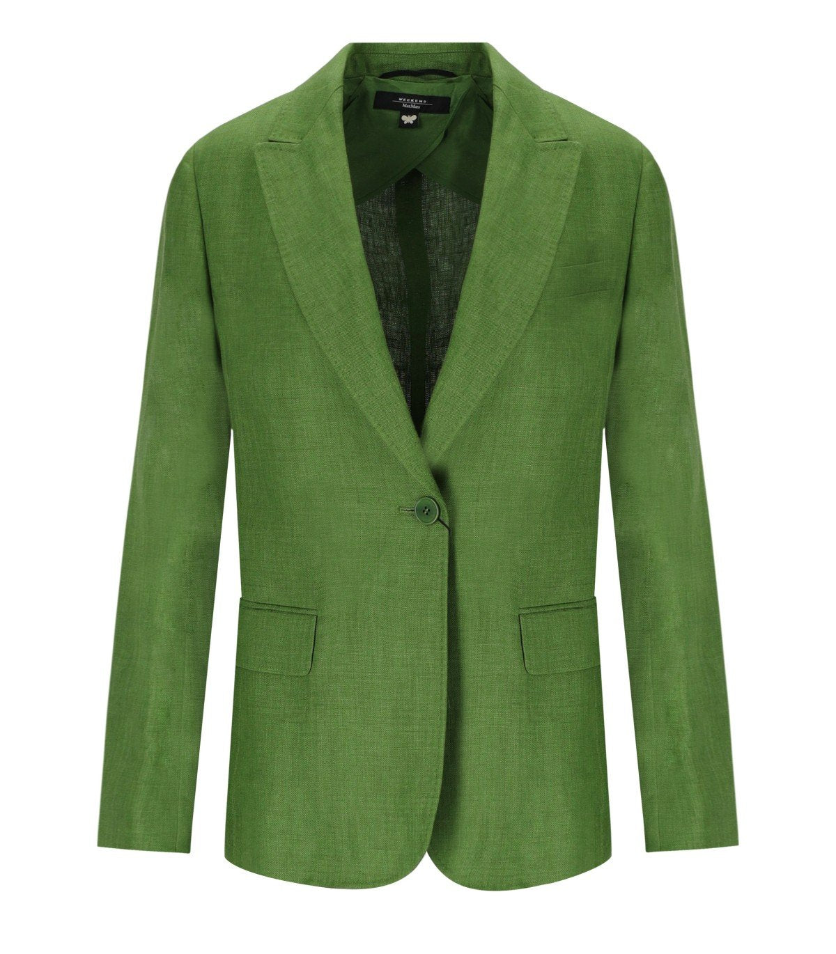 MAX MARA WEEKEND NALUT GREEN SINGLE-BREASTED BLAZER