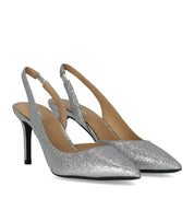MICHAEL KORS ALINA FLEX SILVER SLINGBACK PUMPS