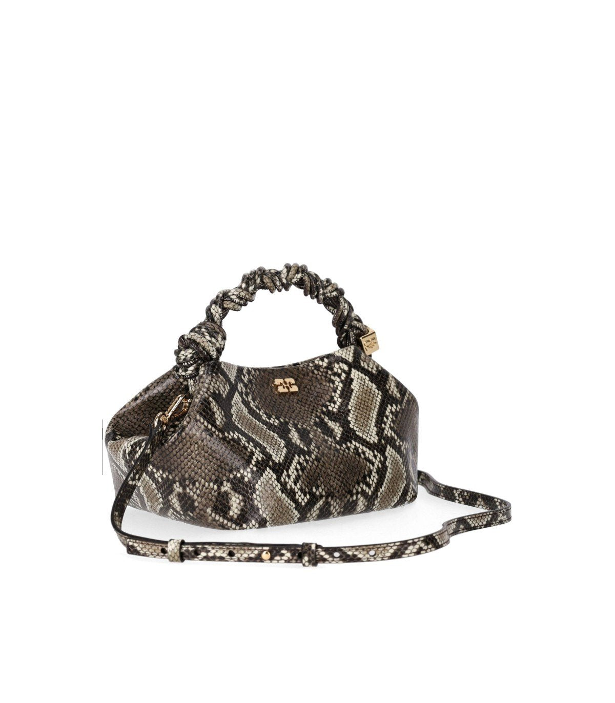 GANNI BOU HANDBAG WITH PYTHON PRINT