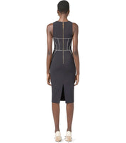 ELISABETTA FRANCHI BLACK SHEATH DRESS