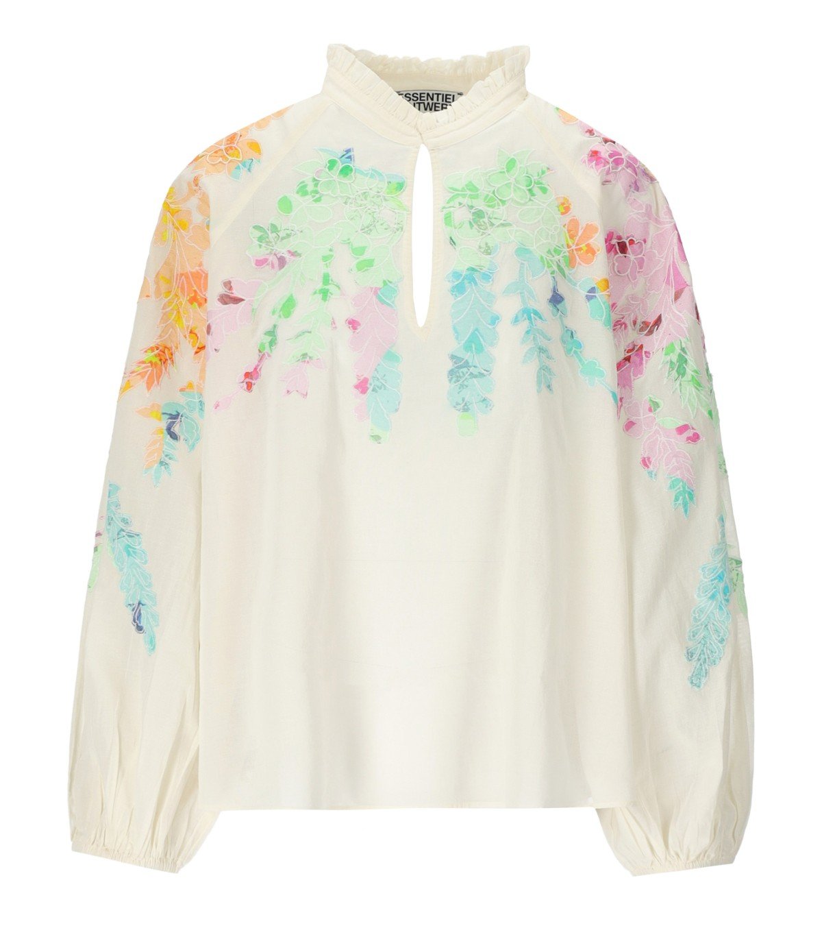 BLUSA HITRUS A FIORI BIANCA ESSENTIEL ANTWERP