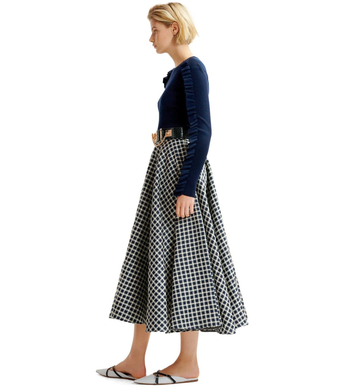 ESSENTIEL ANTWERP HAT DARK BLUE MIDI SKIRT