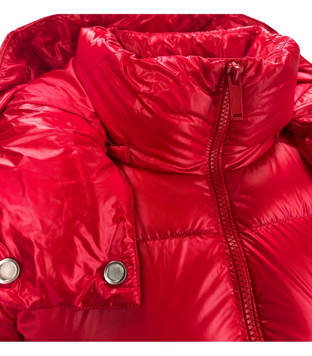 ADD SHINY CORTINA RED HOODED DOWN JACKET