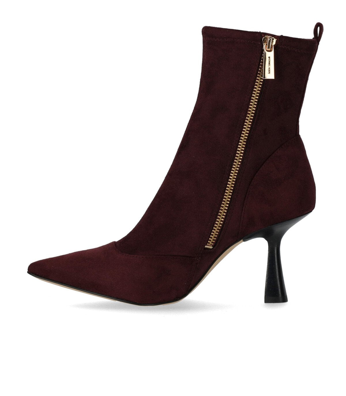 MICHAEL KORS CLARA BURGUNDY HEELED ANKLE BOOT