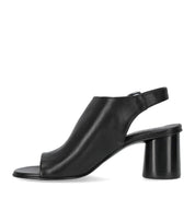 ELENA IACHI SILK BLACK HEELED SANDAL