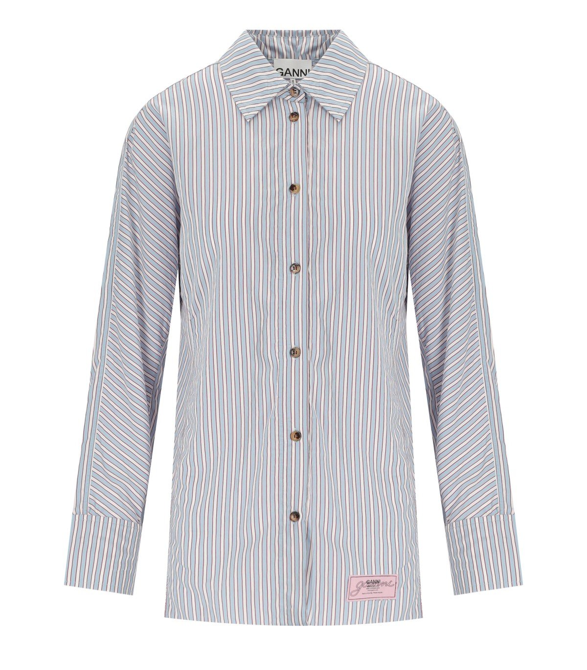 GANNI SOFT CHAMBRAY STRIPED SHIRT
