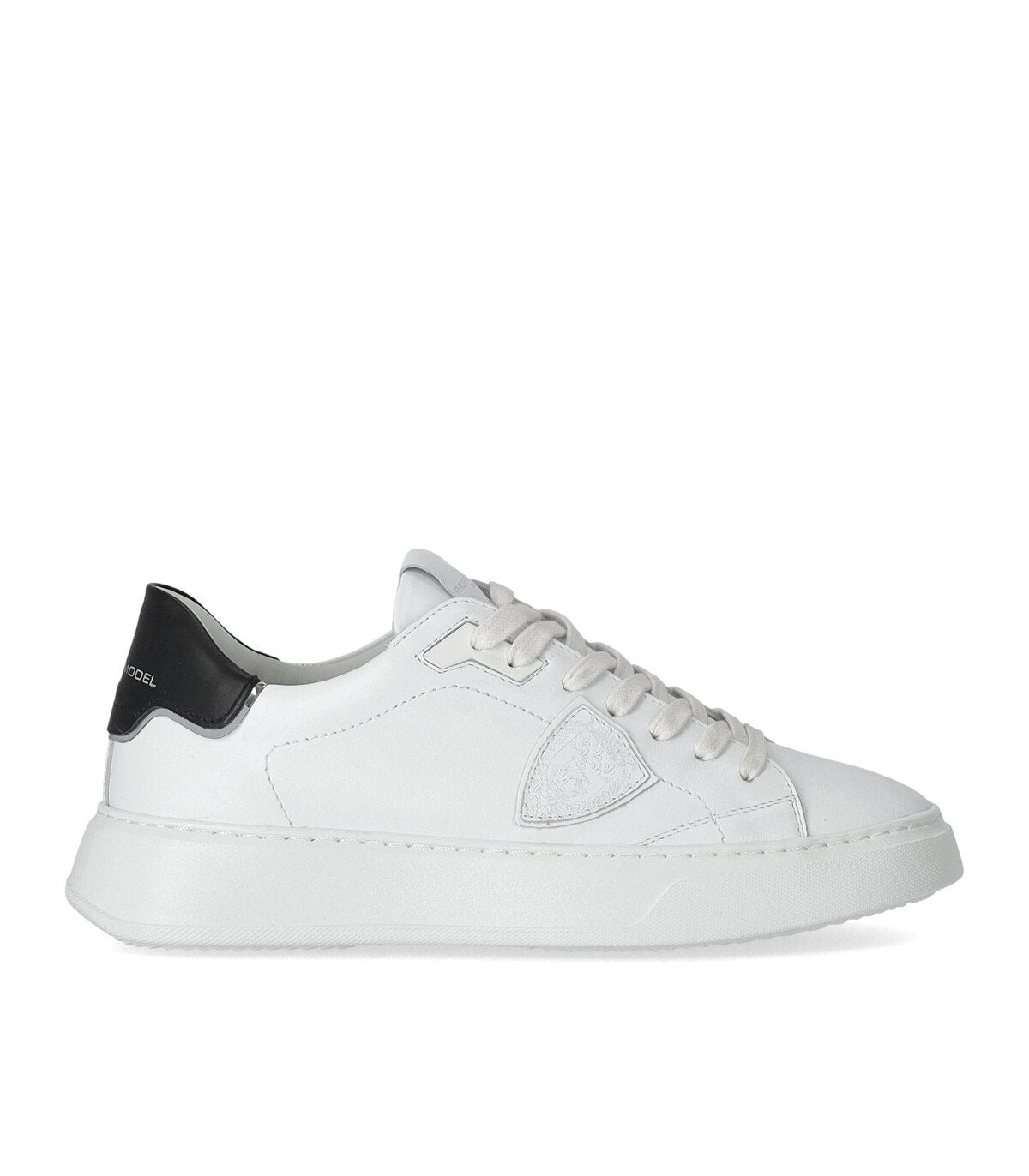 PHILIPPE MODEL TEMPLE WHITE BLACK LEATHER SNEAKER
