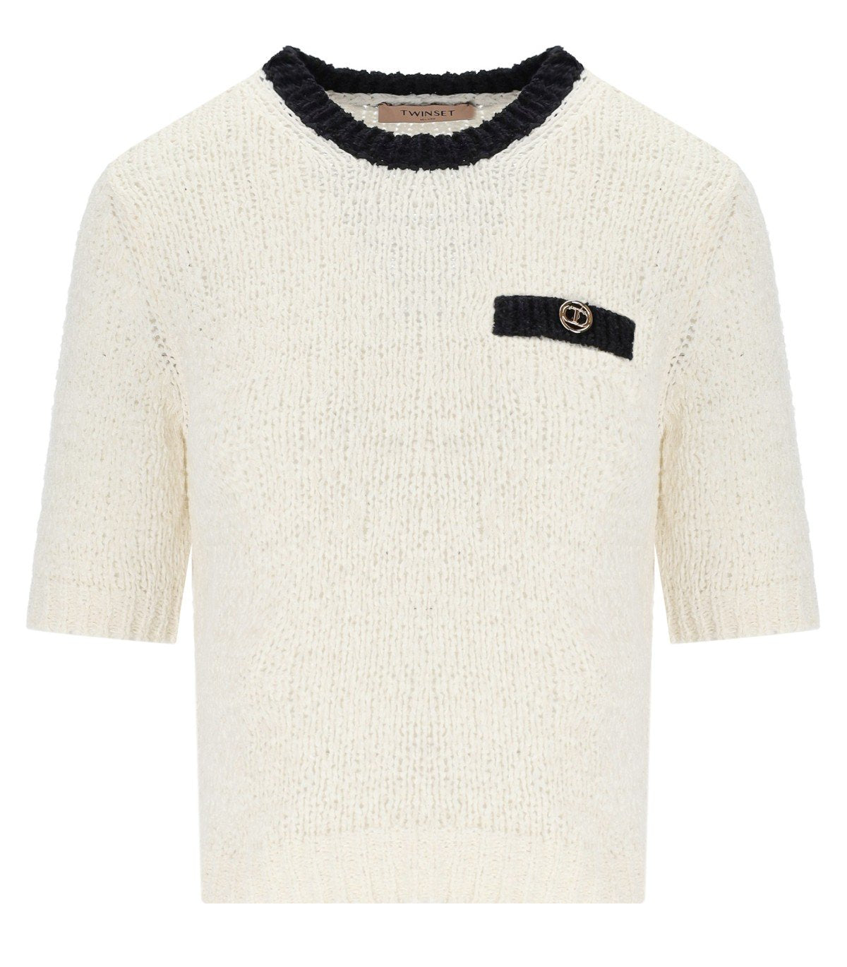 TOP CROPPED BIANCA NERA TWINSET