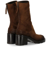 STRATEGIA LIFE BROWN HEELED ANKLE BOOT