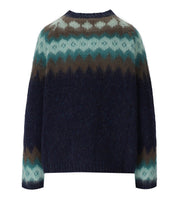 WOOLRICH FAIRISLE BLUE CREWNECK SWEATER