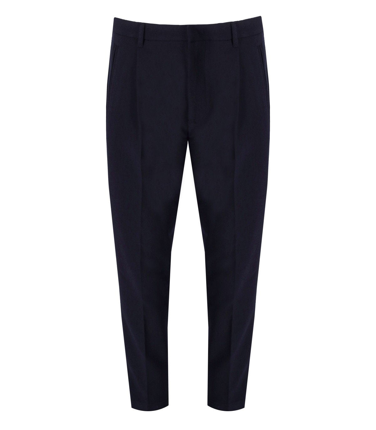 EMPORIO ARMANI NAVY BLUE VISCOSE BLEND PANTS