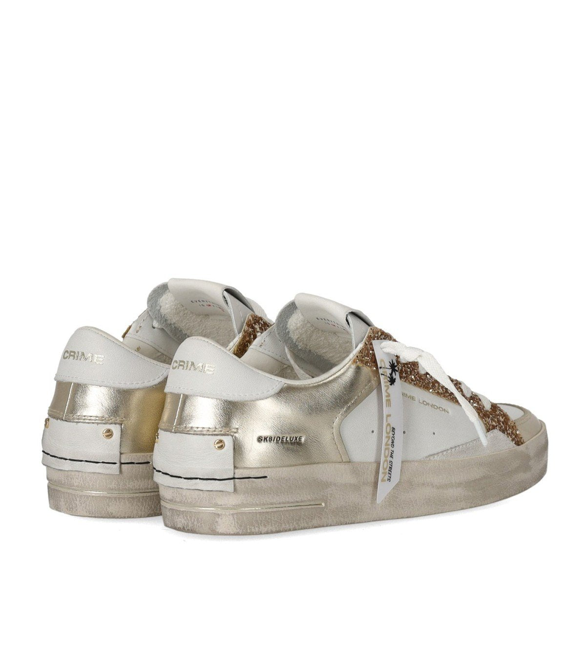 CRIME LONDON SK8 DELUXE PLATINUM GLAM SNEAKER