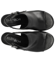 ELENA IACHI SILK BLACK HEELED SANDAL